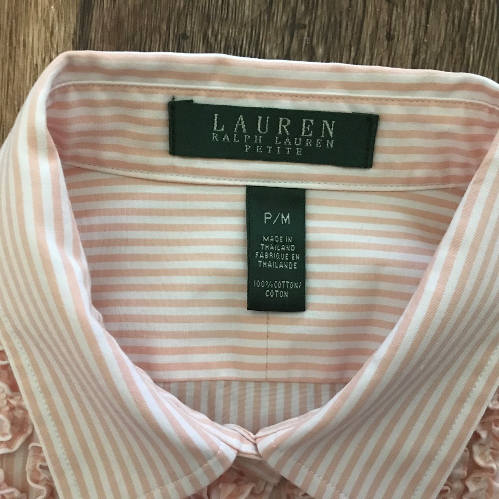 Lauren Ralph Lauren Petite Women Button Down Top - Picture 3 of 8